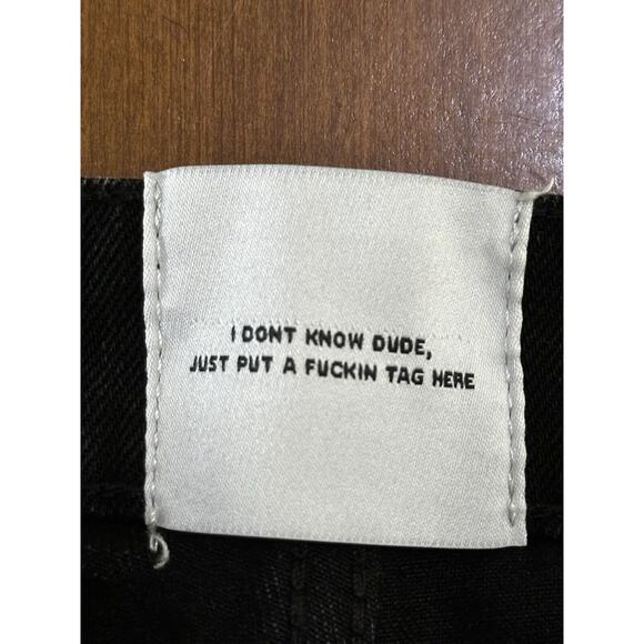 NWOT MEN'S KODY PHILLIPS FOR MNML LA BLACK JEANS RAW EDGE PATCHES SIZE 34 30 - Picture 7 of 8